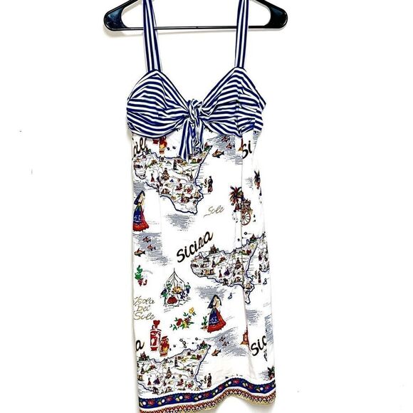 Rare Vintage Nanette Leporre Linen and Silk Spanish Inspired Sundress Sz 6 - Picture 1 of 6